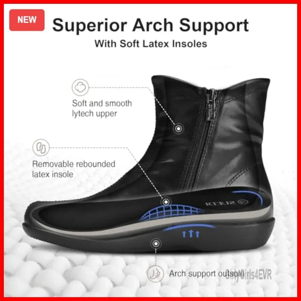 Women's Ankle Boots Flat Booties Casual Comfortable Walking Shoes